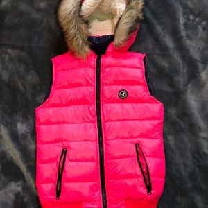 Pink puffer vest